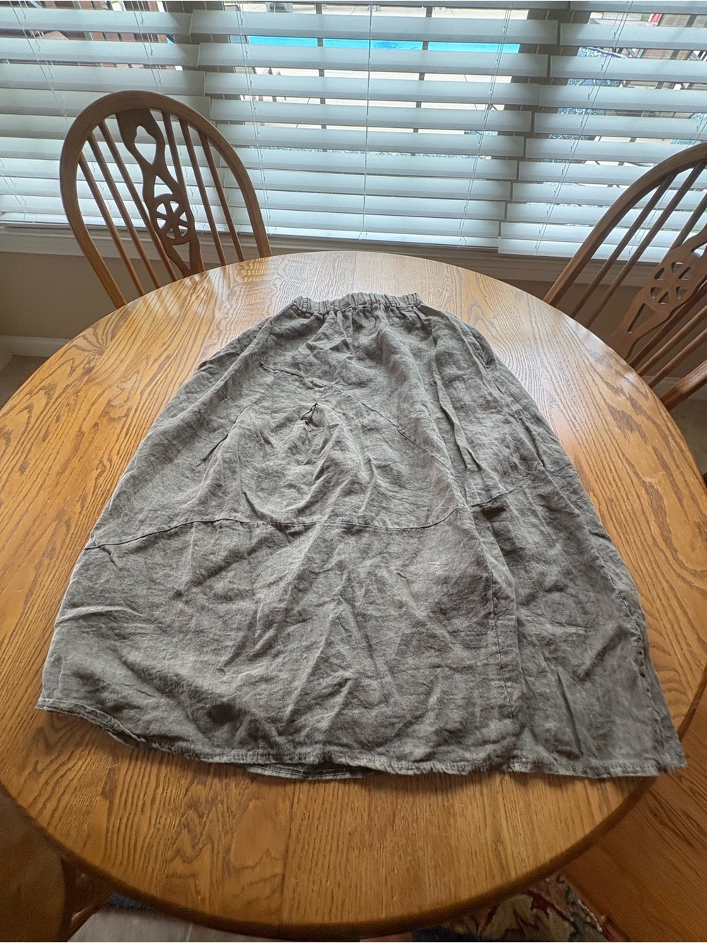 Nina Loca Skirt Womens Small Grey Linen Midi Lagenlook Minimalist Coastal Boho